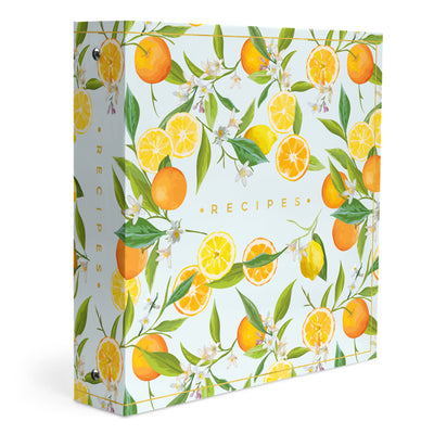 Recipe Binder 8.5x11 3 Ring Kit (Oranges & Lemons)