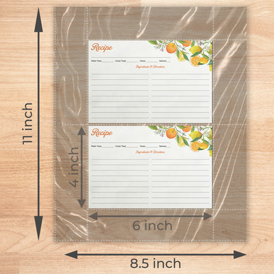 Recipe Card Protectors for 3 Ring Binders 8.5"x11" (30 Pack)