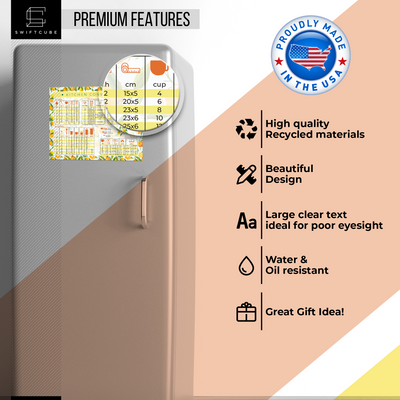 Kitchen Conversion Chart Magnet, 11 x 8.5" (Oranges & Lemons)