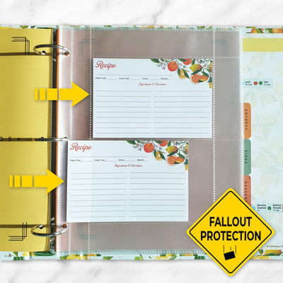 Recipe Binder 8.5x11 3 Ring Kit (Oranges & Lemons)