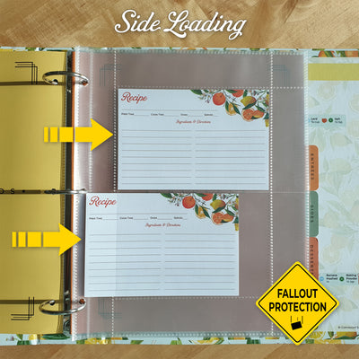 Recipe Card Protectors for 3 Ring Binders 8.5"x11" (30 Pack)